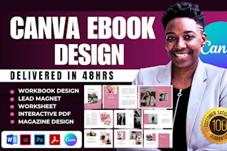 canva ebook, canva workbook, booklet, magazine, worksheet design, flyer design