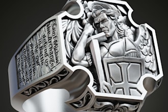 sculpt 3d jewelry model, ring design, 3d bas relief, 3d medallion, pendant, belt