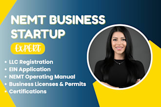 do llc registration, ein, operating manual, licenses, permits for nemt business