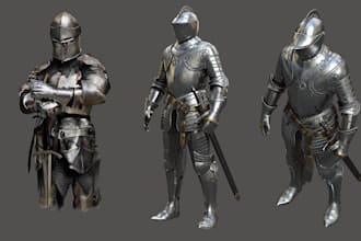 design 3d wearable armor model full knight armor model halloween 3d mask helmet