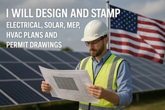 design and stamp electrical, solar, mep, hvac plans and  permit drawings for VA
