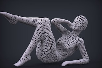 create 3d object model lattice model articulated lattice 3d human lattice model