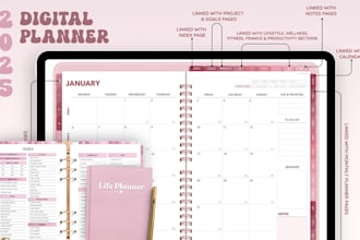 create digital journal, planner, card journal, digital products, workbook