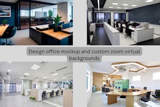 design office mockup and custom zoom virtual backgrounds
