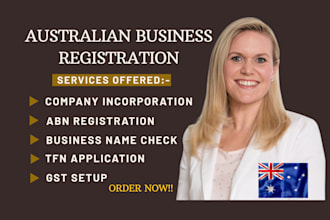 do australian business registration, abn business name, gst setup, tfn, asic