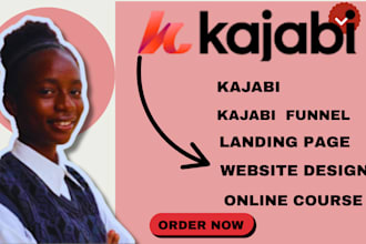 design kajabi online course,salesfunnel podia,kajabi website,landing page expert