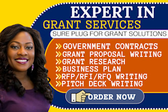 do grant research, grant proposal, grant writing, business plan