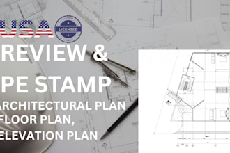 do 2d architectural drawing floor plan elevation plan review and pe stamp