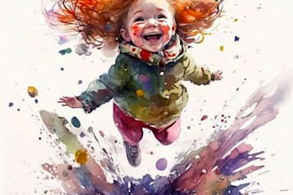 watercolor children book illustration