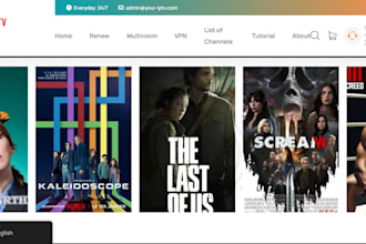 develop iptv business website, ui panel, payment integration, web bot, webchat