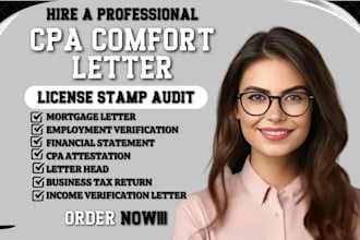 provide US CPA, audit financial statement, comfort letter, mortgage, tax return