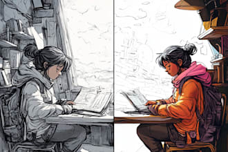 flat color your illustration or comic page
