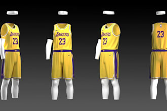 custom sublimation esports, hockey, basketball jersey and 3d mockup