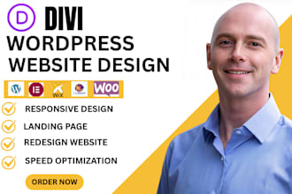 design premium wordpress website with divi, astra or elementor