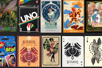 card game design tarot poker cards design, custom deck playing card illustration