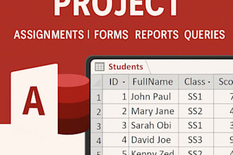 develop custom ms access database applications, projects, and assignments