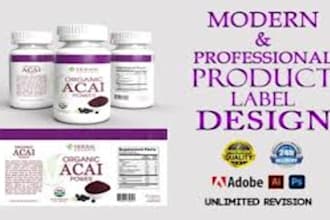 design custom product labels, packaging, and box designs with illustrations