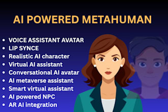 build ai powered metahumam 3d conversational voice assistant avatar lip synce
