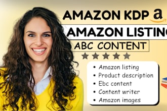 do amazon listing optimization writing, design images, ebc content, storefront