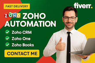 set up zoho, zoho crm, zoho book, zoho automation, workflows, zoho integration,