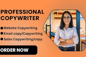 do website copywriting, email copy, sales copywriting to maximize sales