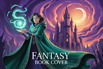 design an eye catching fantasy, romance, sci fi book cover