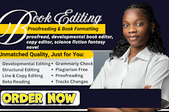 proofread, developmental book editor, copy editor, science fiction fantasy novel