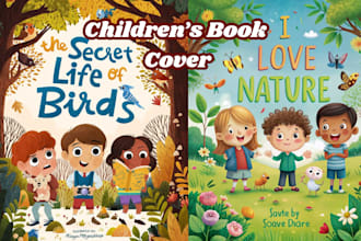 design stunning KDP children book cover for amazon kindle publishing