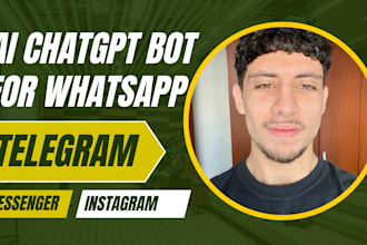 build ai chatgpt bot for whatsapp, telegram, messenger, instagram
