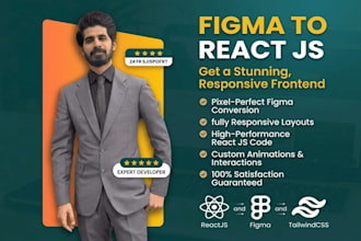 convert figma to reactjs frontend with tailwind CSS