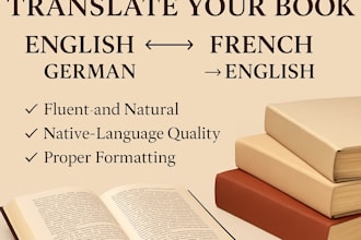 professionally translate your book from english to german french to english