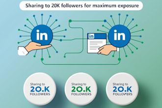 share your linkedin post to 20k followers for more exposure