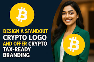 design standout crypto logo and offer crypto tax ready branding, blockchain
