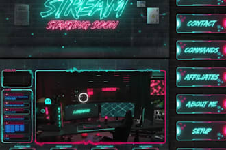 design animated stream overlay, kick, twitch overlay, twitch ,logo