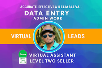 be virtual assistant for lead research, data entry, admin support