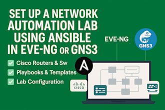 set up a cisco network automation lab using ansible in eve ng or gns3