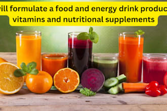 formulate a food and energy drink products, vitamins and nutritional supplement