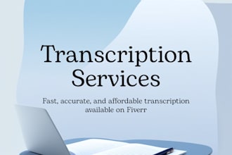 provide english transcription and typing services within 24 hours