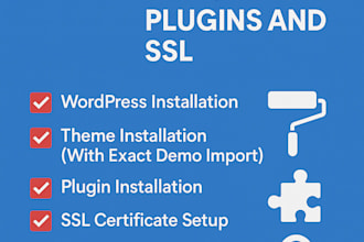 install wordpress, demo theme, plugins and SSL