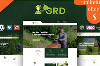 design landscaping website, lawn care, gardening, cleaning wordpress website