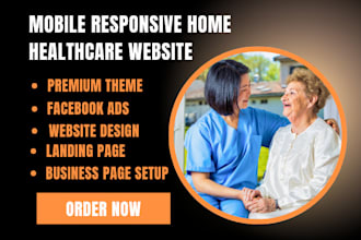 design home care website senior elderly care website healthcare website
