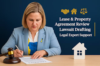 review and draft lease agreement, real estate property agreement, lawsuit