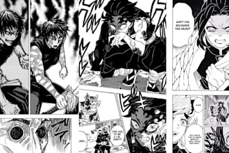 draw anime manga comic book page storyboard, graphic novel, webtoon, comic cover