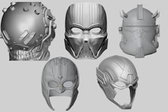 sculpt 3d mask helmet cosplay 3d model cosplay  mask cosplay armor 3d printing