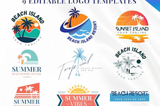 design a camp adventure mountain beach outdoor logo