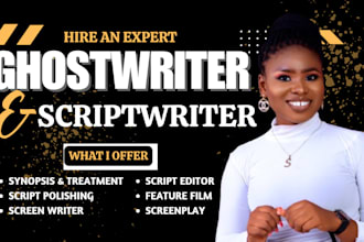write professional movie script, screenplay, TV series, or feature script