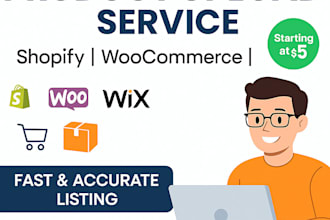 upload and list your products on woocommerce, shopify, wix, amazon, ebay etc