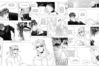 draw custom manga, comic book, webtoon, nsfw or sfw pages, panels, book covers