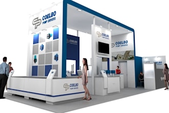 design 3d trade show booth stall banner expo stand kiosk event exhibition