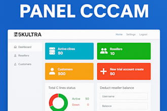 create a cccam admin reseller pannel with balance system